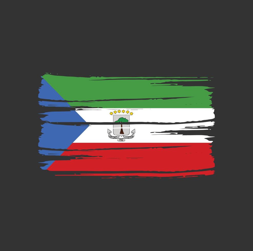 Equatoriaal-Guinea vlag penseelstreken vector