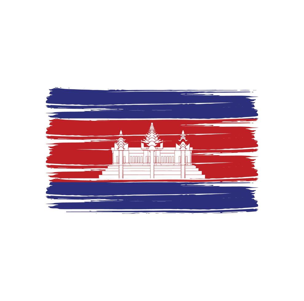 Cambodja vlag borstel vector