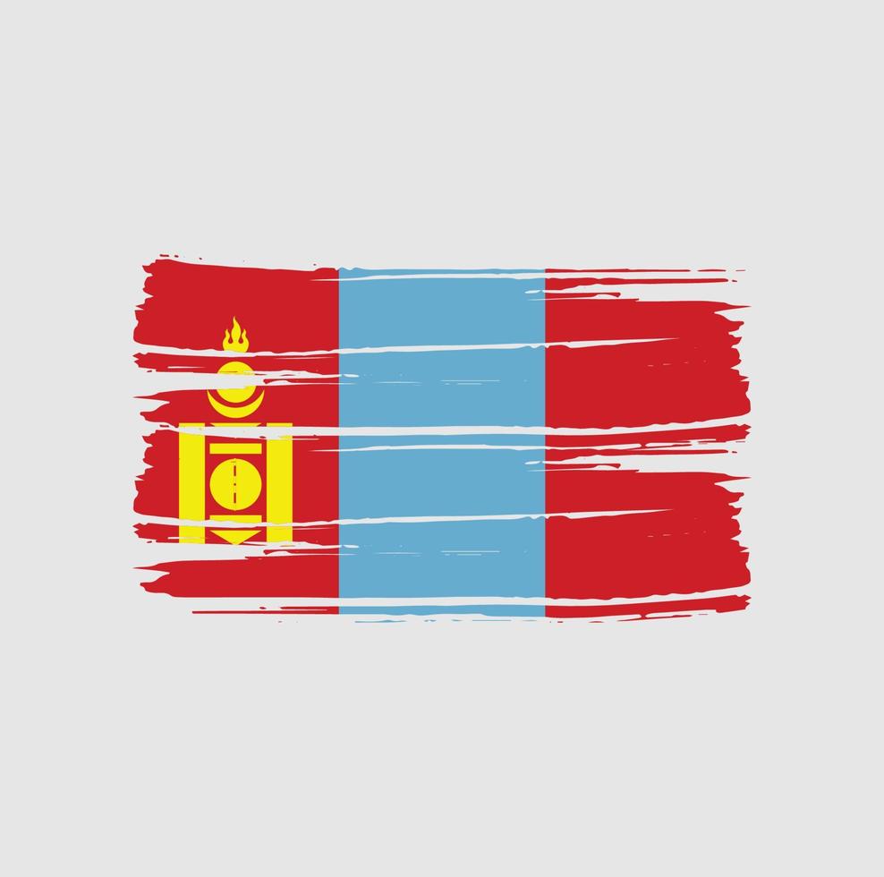 Mongoolse vlag penseelstreken vector