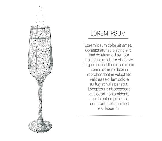 Wijnglas met champagne vector