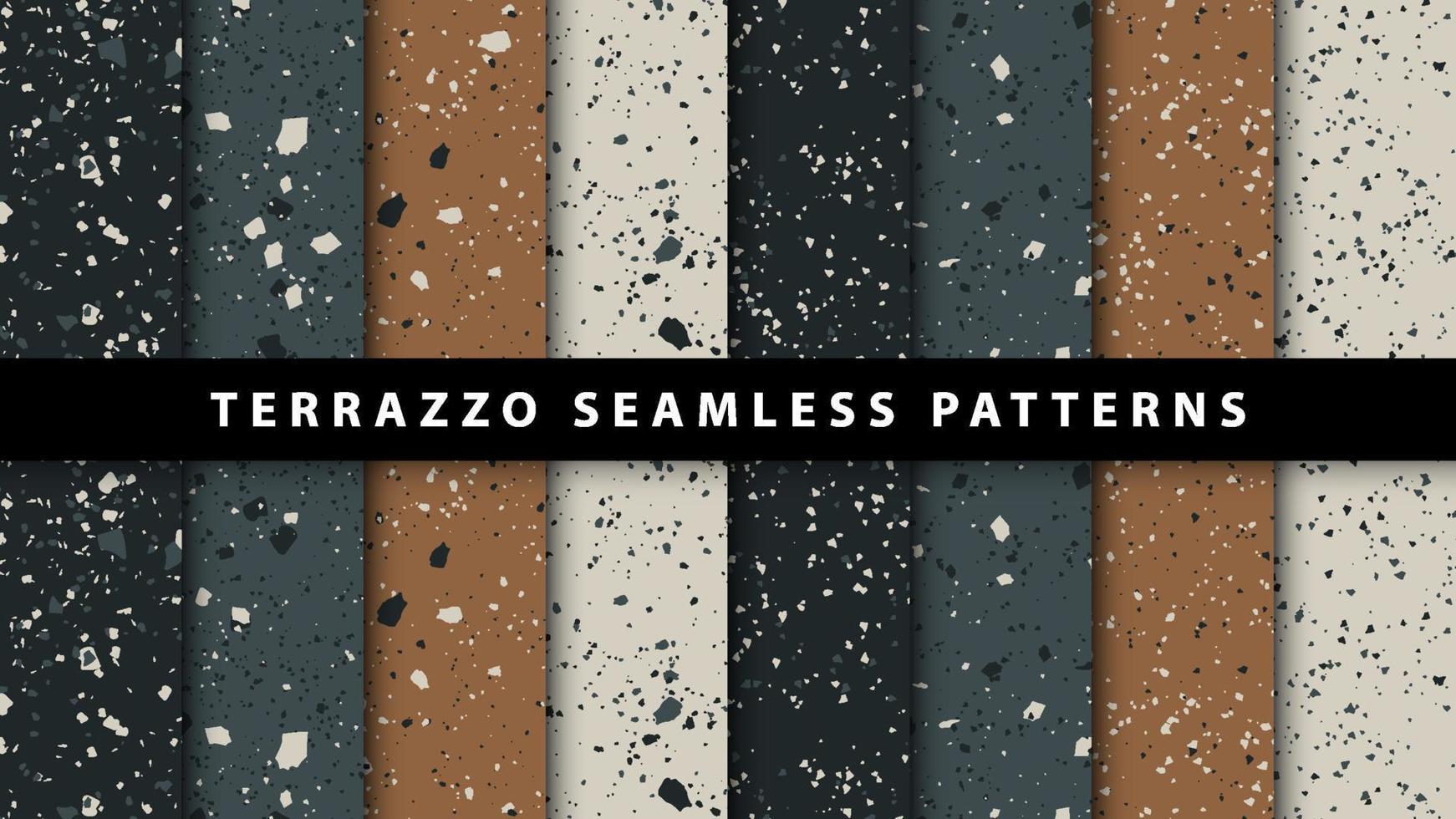 set naadloze patronen in terrazzo-stijl vector