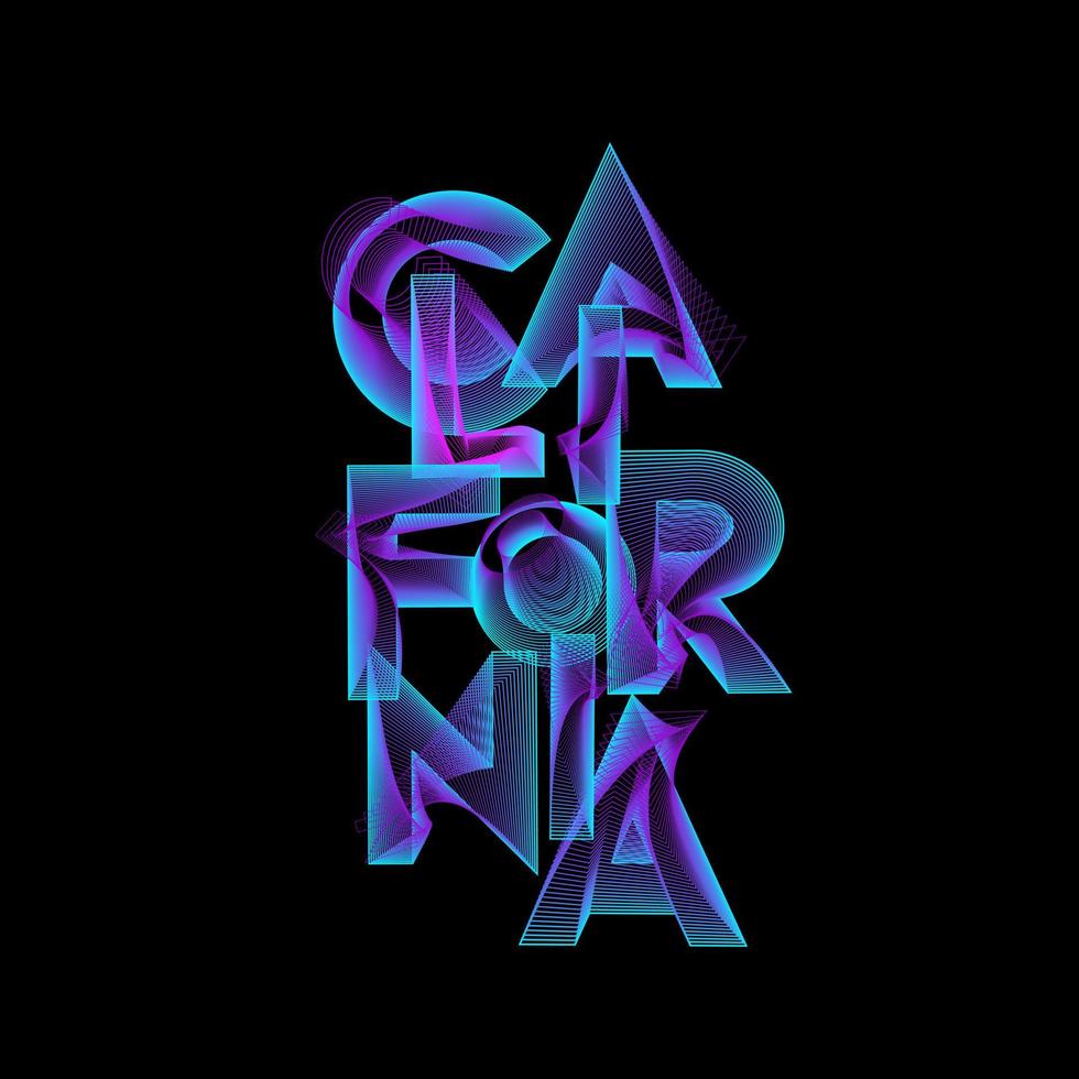 Californië typografiekunst voor t-shirtontwerp, posters enz. vectorillustratie vector