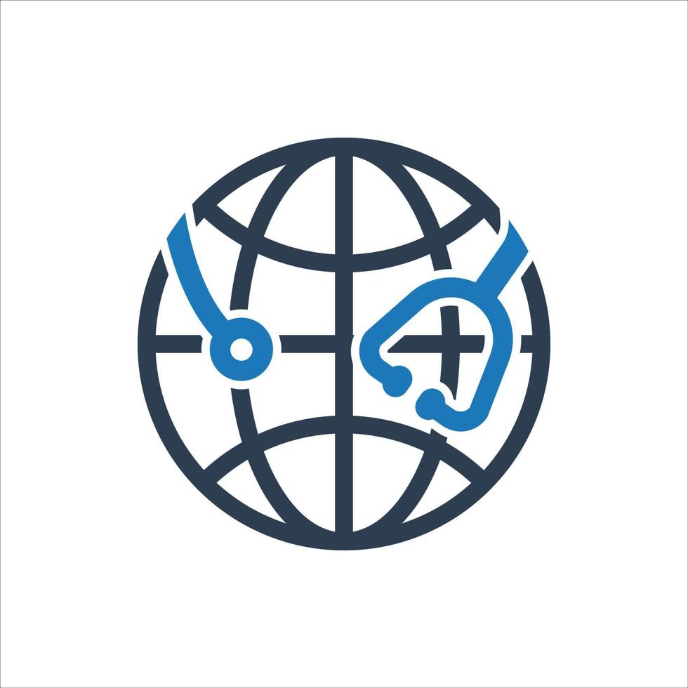 wereldwijde gezondheidszorg icoon, wereldwijde geneeskunde vector icon