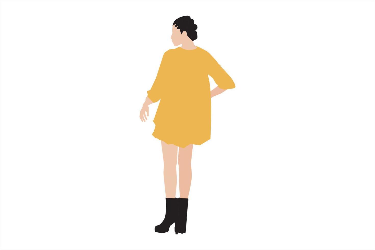 vectorillustratie van modieuze vrouwen die zich voordeed op de stoep vector