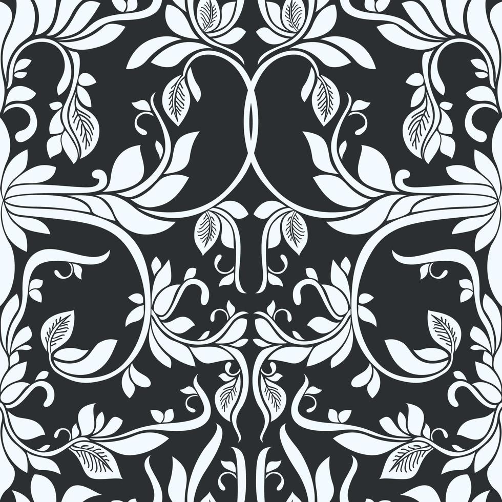 versierd bloemenbladpatroon met een elegante vintage feel. naadloos patroon. geweldig voor stof, scrapbookingateliers, cadeaupapier, aardewerk, tegels, behangproductontwerpprojecten. oppervlaktepatroon ontwerp - vector