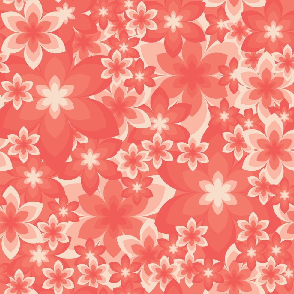 warm rood geometrische abstracte retro bloemen. naadloos patroon. geweldig voor lente- of zomerstof, scrapbookingateliers, cadeaupapier, behang, tegels, productontwerpprojecten. oppervlaktepatroon ontwerp - vector