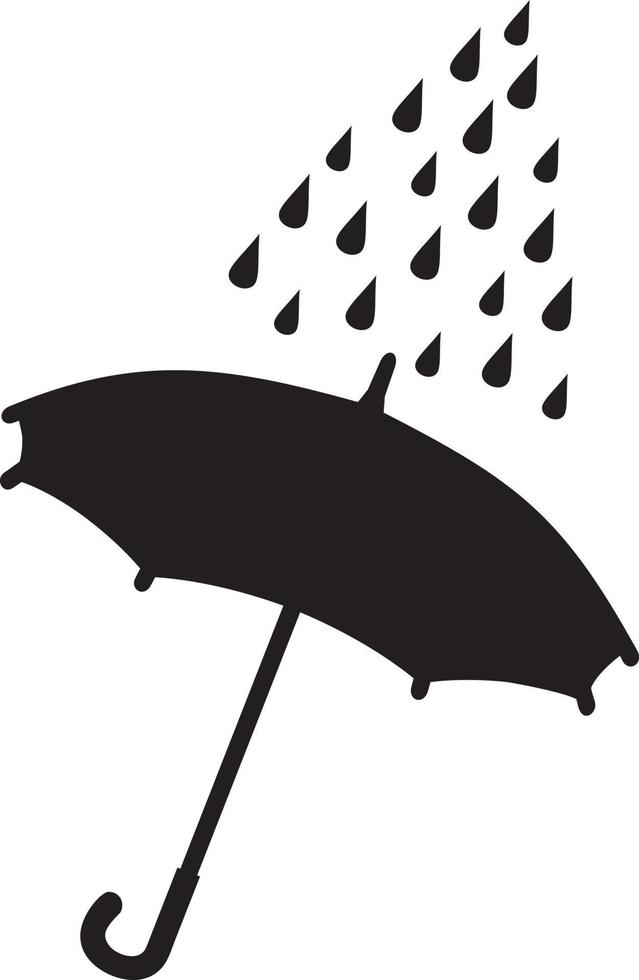 regen paraplu zwarte vectorillustratie vector