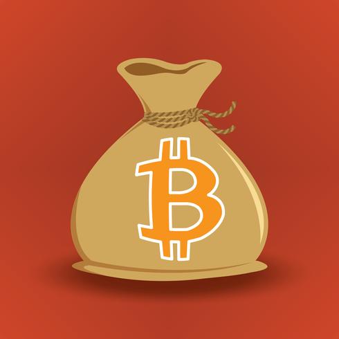 Bruine Bitcoin-geldzak vector