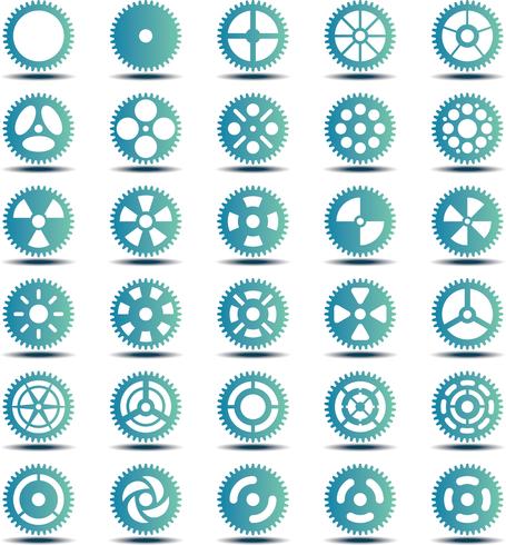 Gear verzameling turquoise set vector