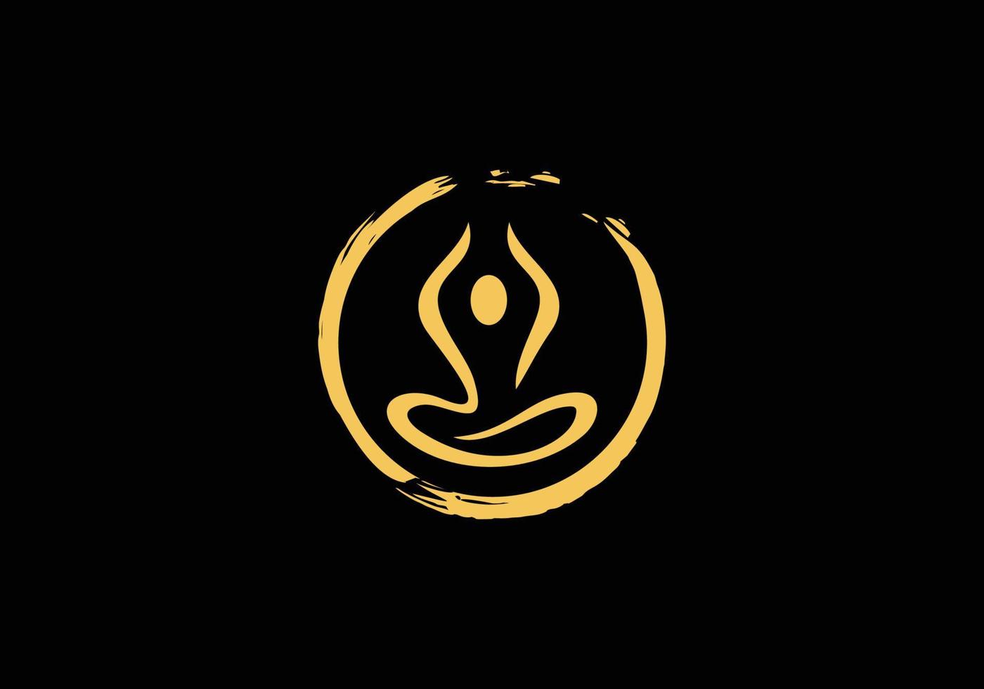 symbolis yoga icoon met cirkel focus center vector