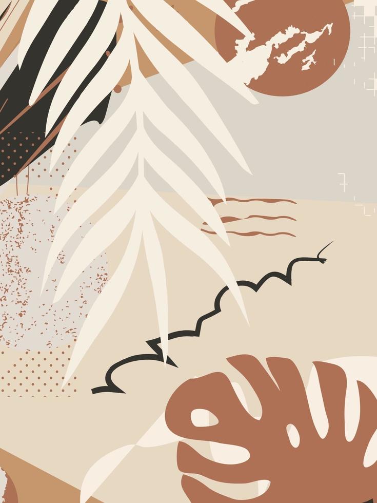 abstracte Noordse verfafdruk. scandinavische stijl poster achtergrond, natuur geïnspireerd. abstracte eigentijdse ontwerp vectorillustratie voor wanddecoratie, ansichtkaart of brochure cover vector
