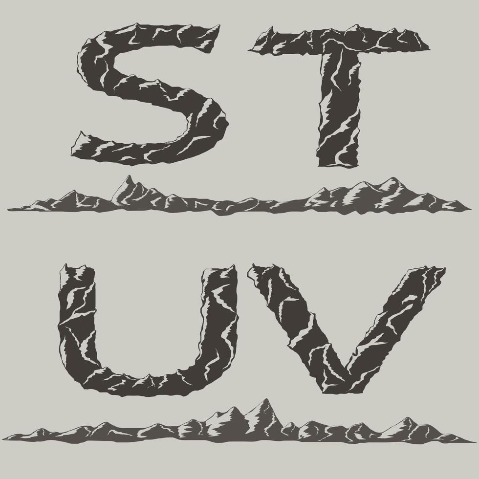 bergen silhouetten lettertype vector
