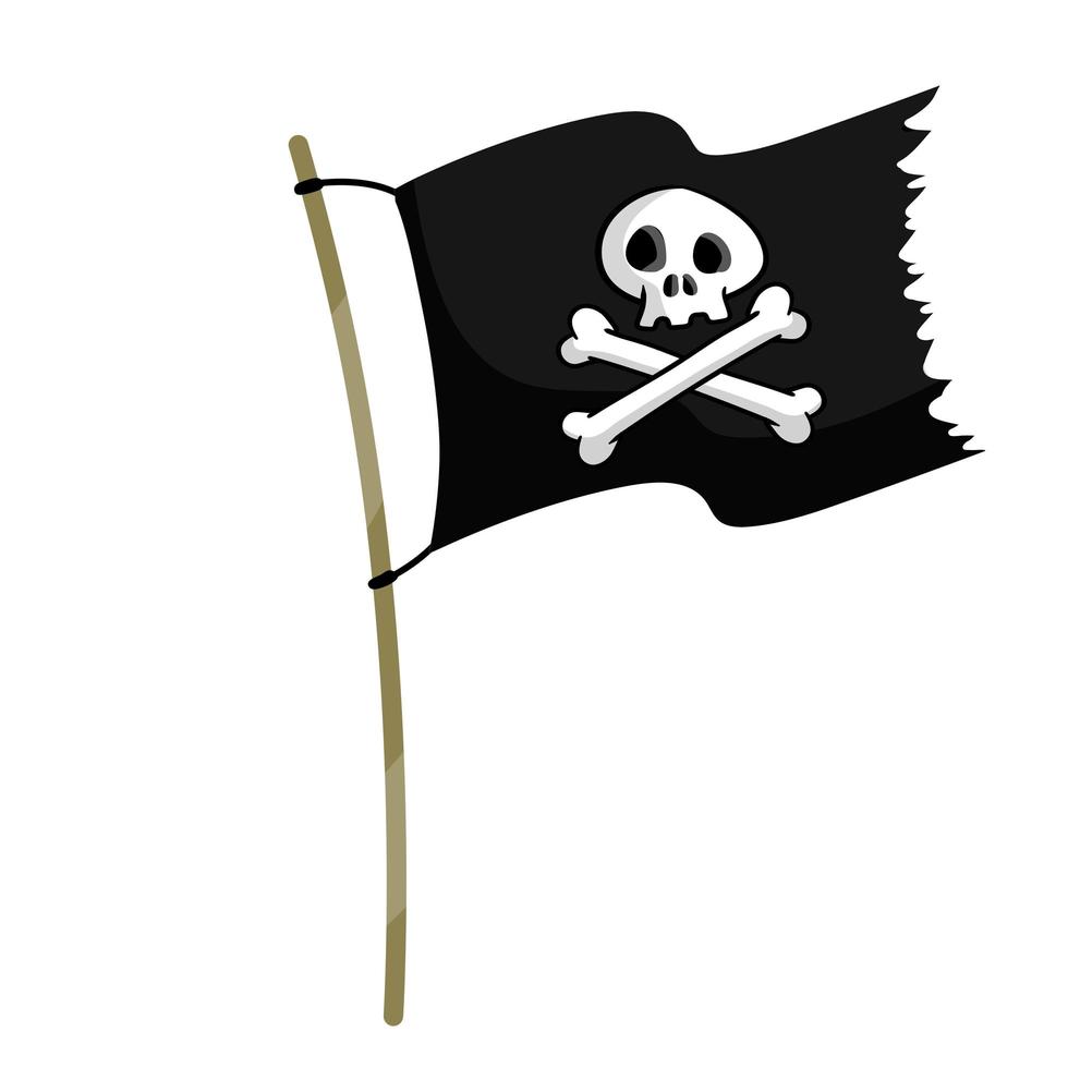 piraten vlag. vector vrolijke roger. embleem en symbool van diefstal en rover.