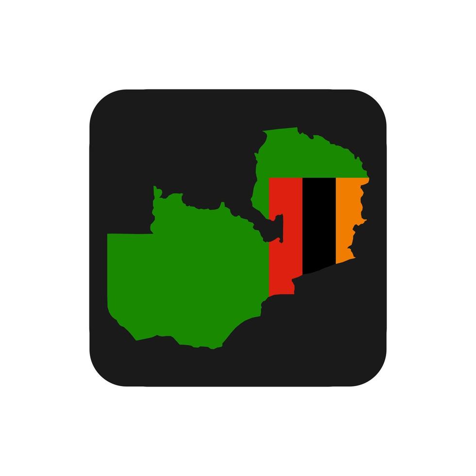 Zambia kaart silhouet met vlag op zwarte achtergrond vector