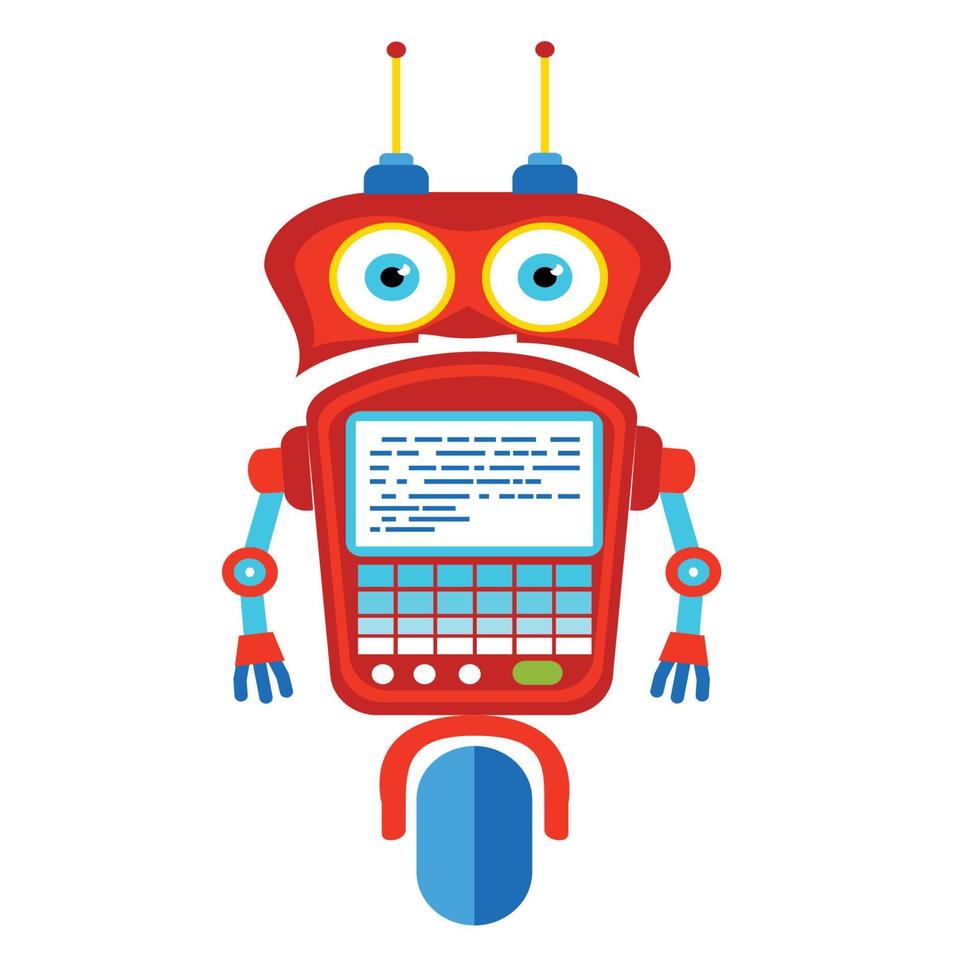 leuke chatbot-cartoon, gespreksrobot vector