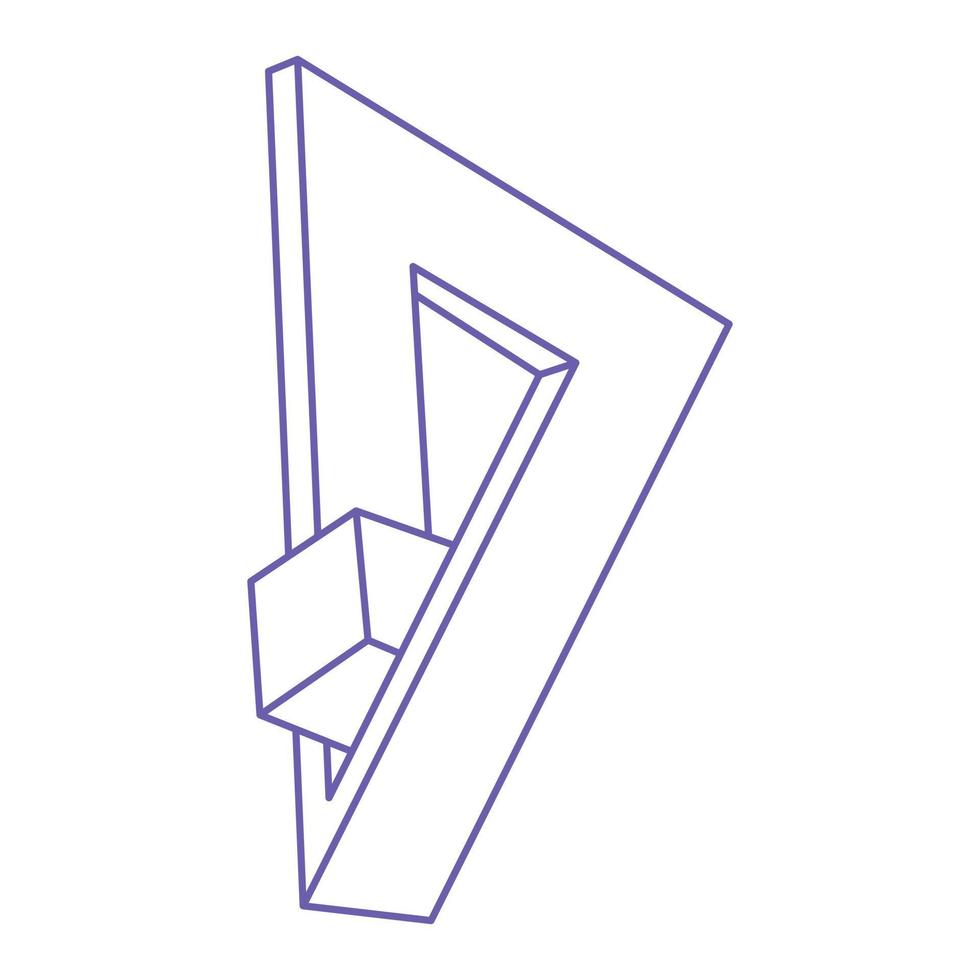 onmogelijke vormen, optische illusie-logo in trendy 2022 zeer peri kleur, vector. optische kunstvoorwerpen. geometrische figuren. vector