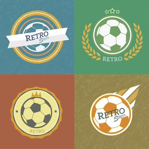 retro voetbal emblemen vector