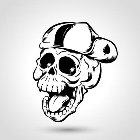 Punk schedel cap vector