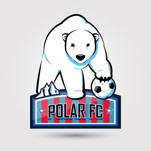 ijsbeer voetbal embleem vector
