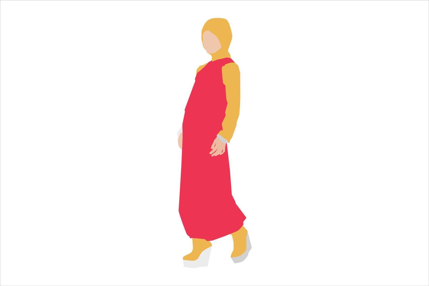 vectorillustratie van moslimvrouwen die op de stoep lopen vector