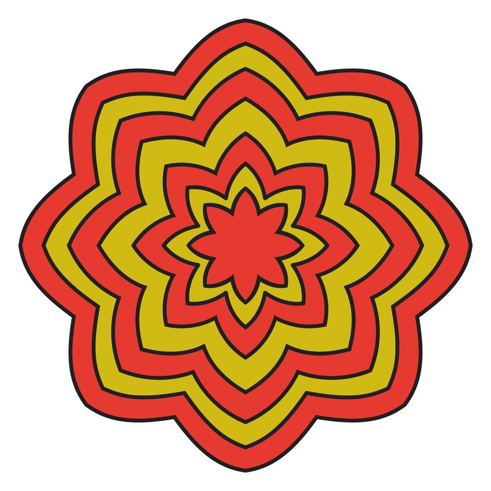 schattige mandala. sier ronde doodle bloem geïsoleerd op een witte achtergrond. geometrische decoratieve sieraad in etnische oosterse stijl. vector