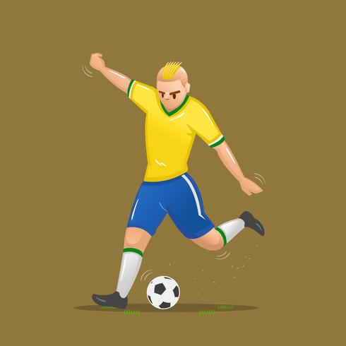 voetbal cartoon schieten vector