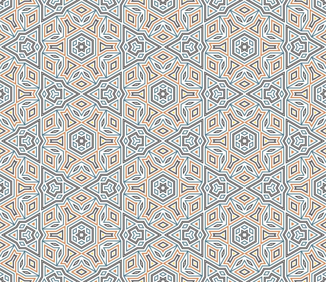 abstracte fantasie dunne lijn zeshoek, driehoek geometrische naadloze patroon. creatief mozaïek, tegelachtergrond. vector
