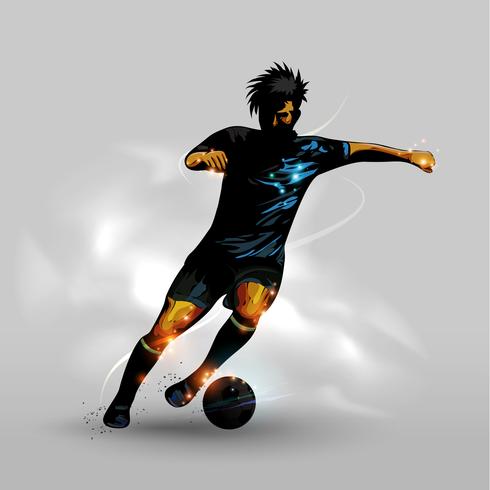 Abstracte dribbelende voetbalbal vector