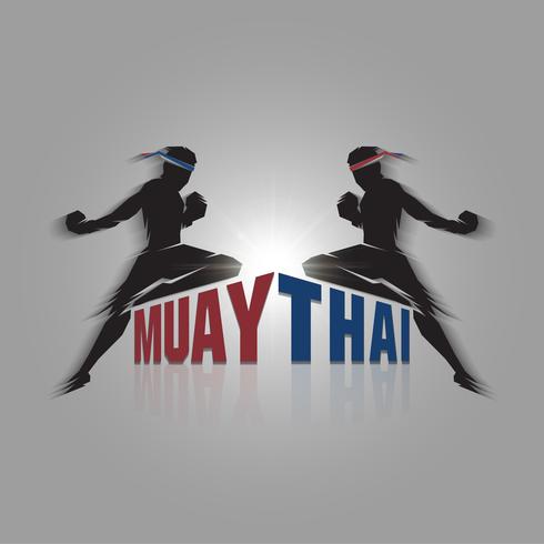 muay thai teken vector