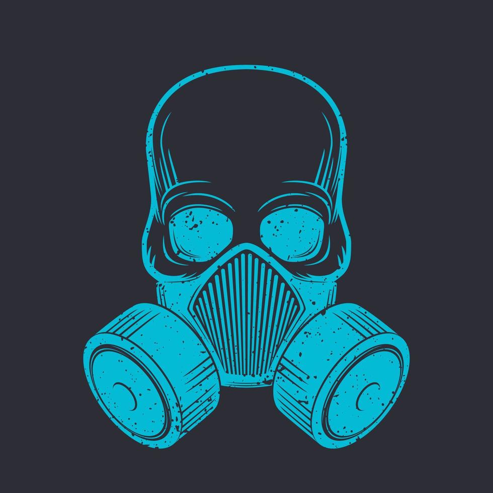 schedel met gasmasker, gasmasker, vectorillustratie vector