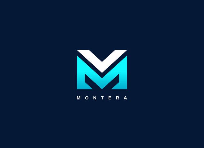 Moderne Letter Type MV Blue Logo Shape vector