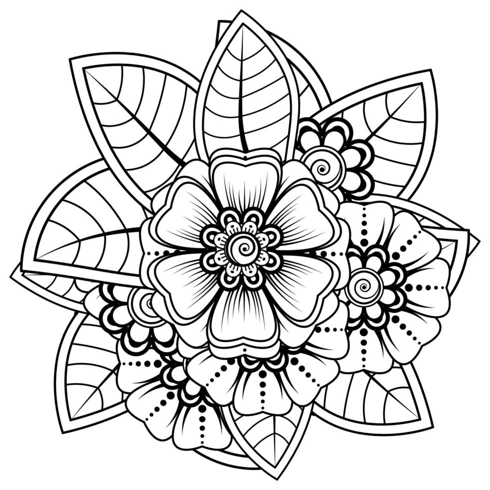 cirkelvormig patroon in de vorm van mandala voor henna, mehndi, tatoeage, decoratie. decoratief ornament in etnische oosterse stijl. kleurboek pagina. vector