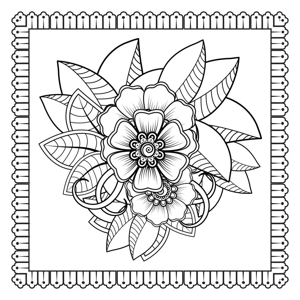 cirkelvormig patroon in de vorm van mandala voor henna, mehndi, tatoeage, decoratie. decoratief ornament in etnische oosterse stijl. kleurboek pagina. vector