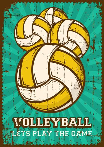 Volleybal Volleybal Sport Retro Pop Art Posterborden vector