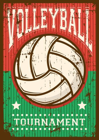 Volleybal Volleybal Sport Retro Pop Art Posterborden vector