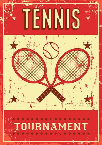 Tennissport retro popart postersignage vector