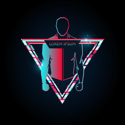 Sport glitch-logo vector