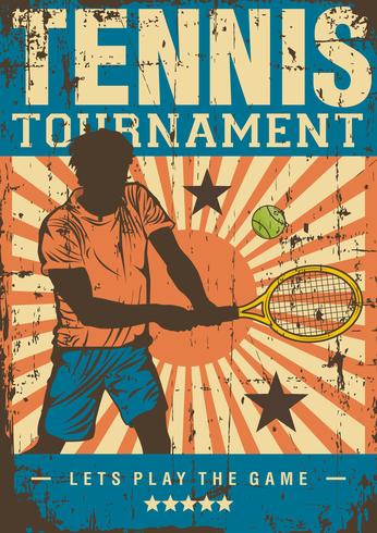 Tennissport retro popart postersignage vector