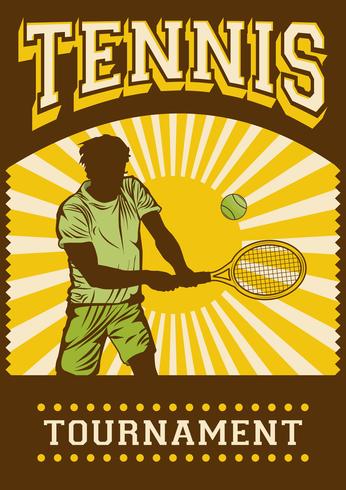 Tennissport retro popart postersignage vector