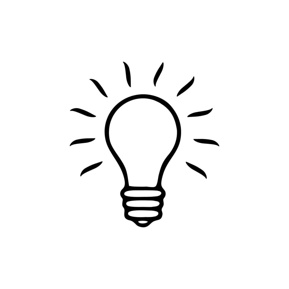 gloeilamp pictogram geïsoleerd op een witte achtergrond. gloeilamp pictogram vectorillustratie ontwerp. gloeilamp pictogram eenvoudig teken. gloeilamp symbool voor logo, web, app, sjabloon, vector