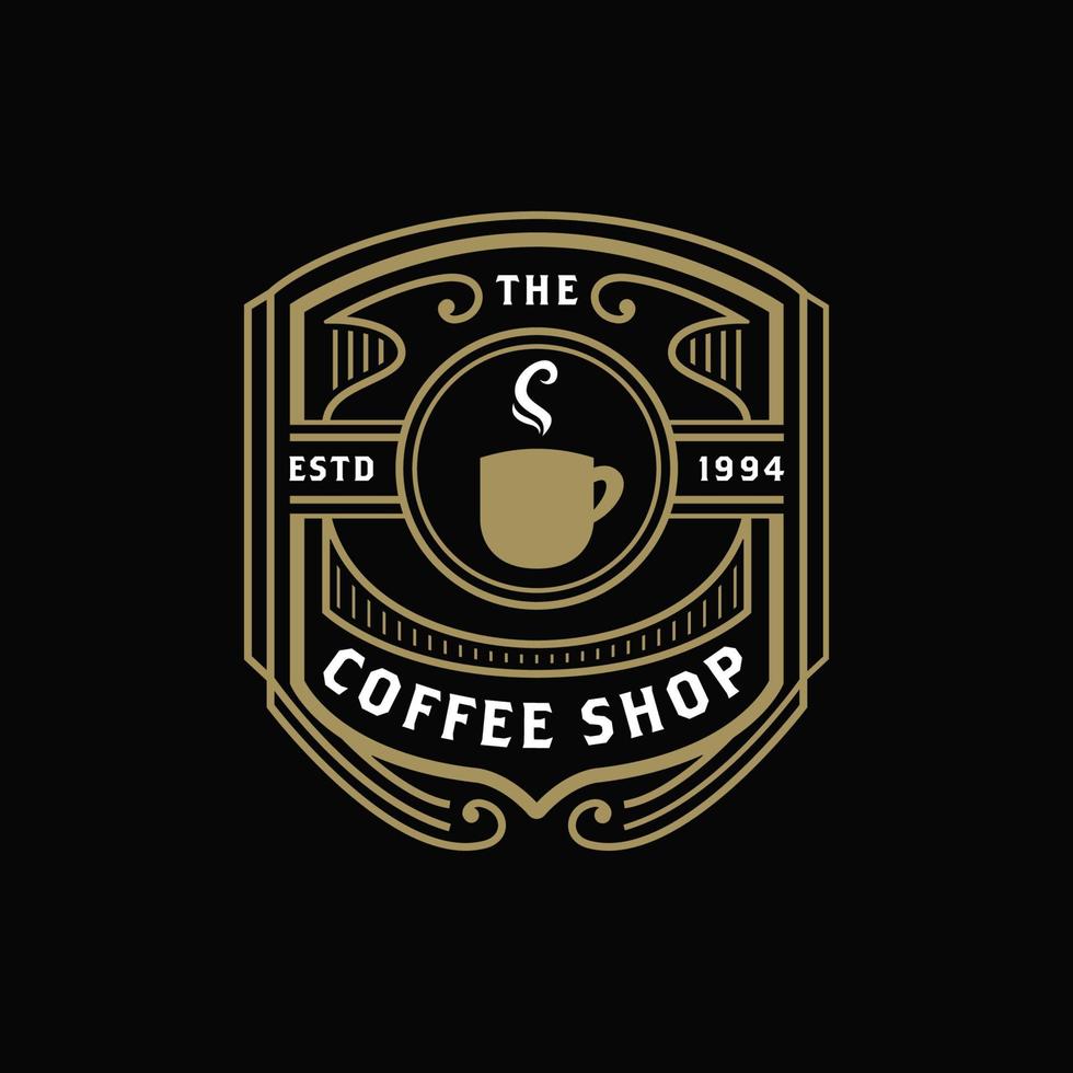 vintage coffeeshop café logo badge pictogrammalplaatje vector