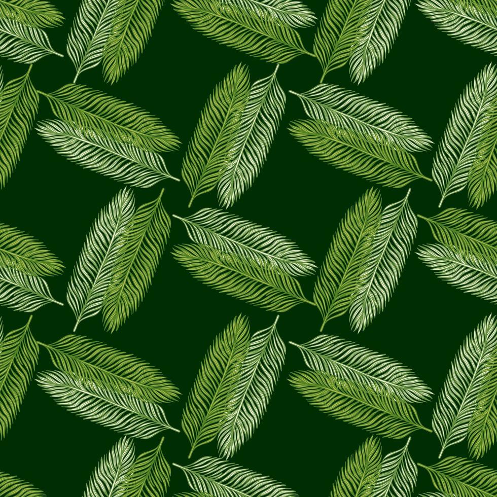 palmbladeren naadloos patroon. tropische tak in graveerstijl. vector