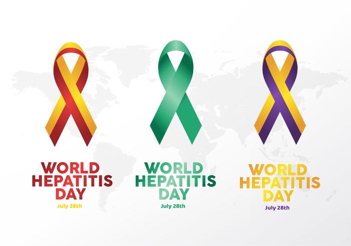 Wereld Hepatitis dag lint logo vector