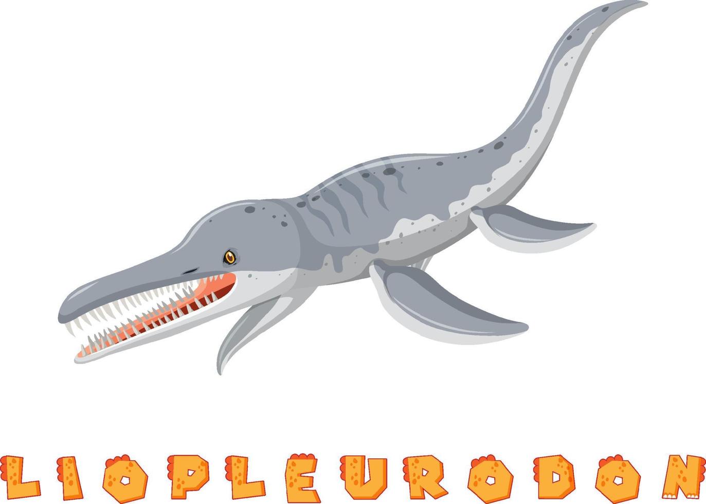 dinosaurus woordkaart voor liopleurodon vector