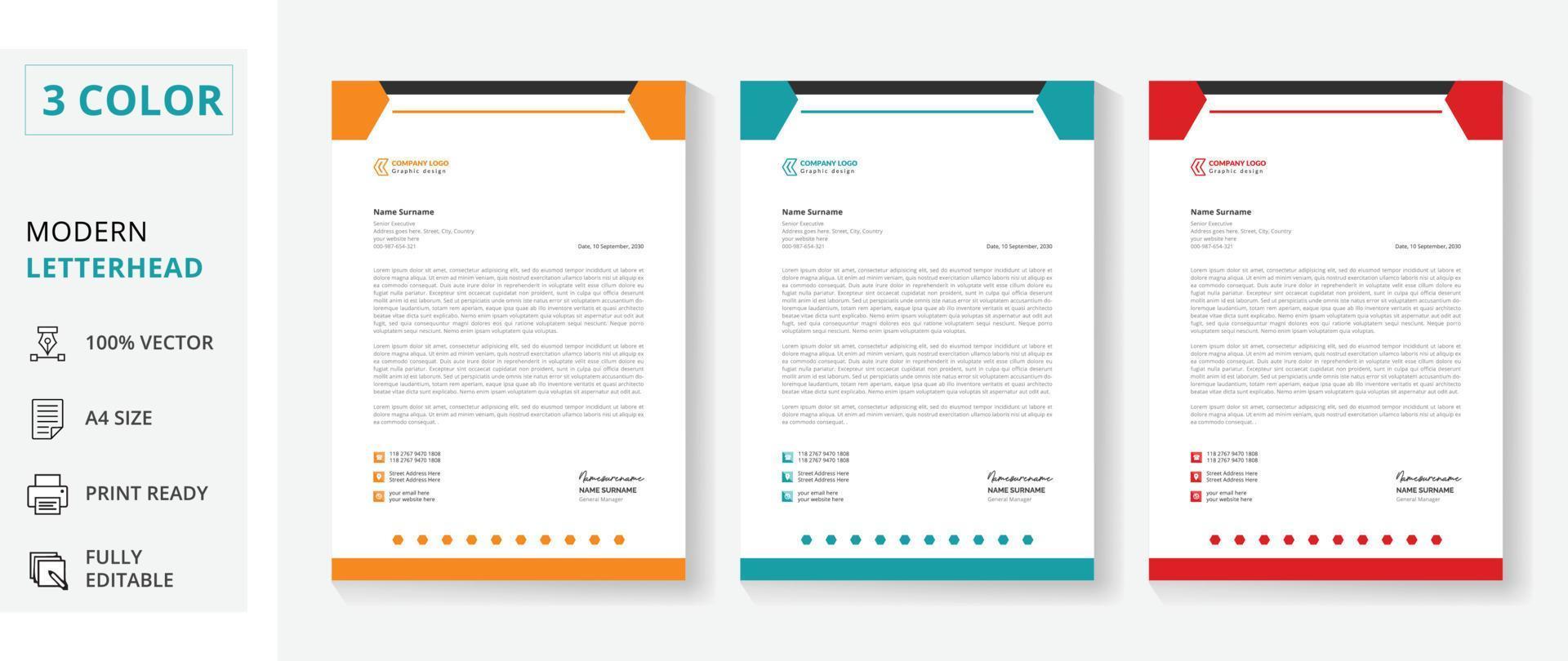 ontwerpsjabloon voor briefpapier voor bedrijven vector
