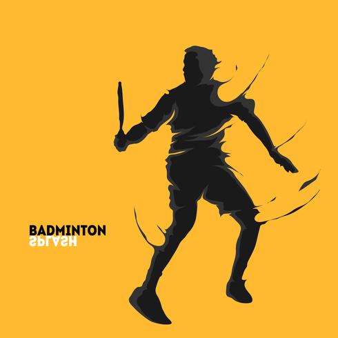 badminton plons-sillhouette vector