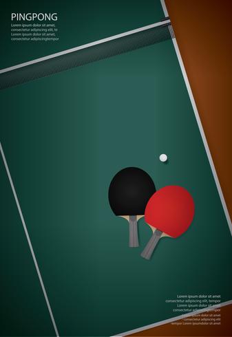 Pingpong Poster Sjabloon vectorillustratie vector