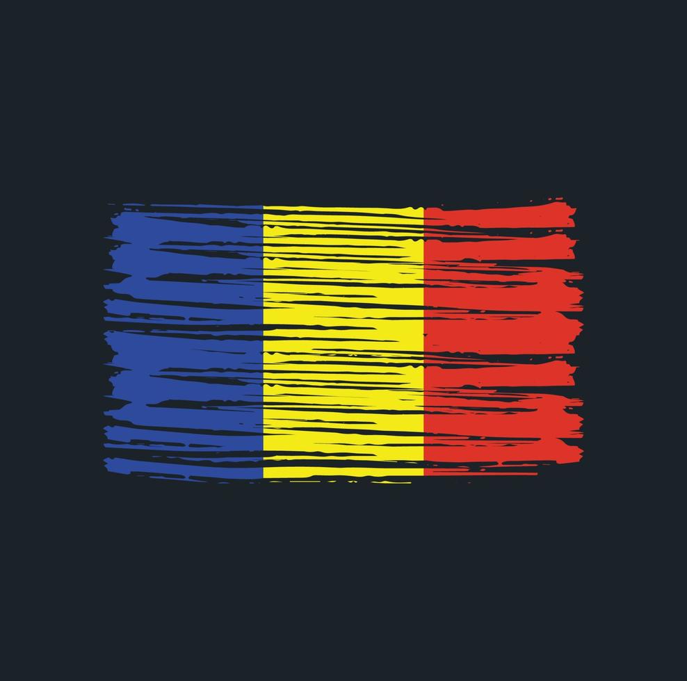 Roemenië vlag penseelstreken. nationale vlag vector