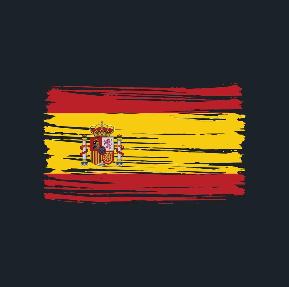 spanje vlag penseelstreken. nationale vlag vector