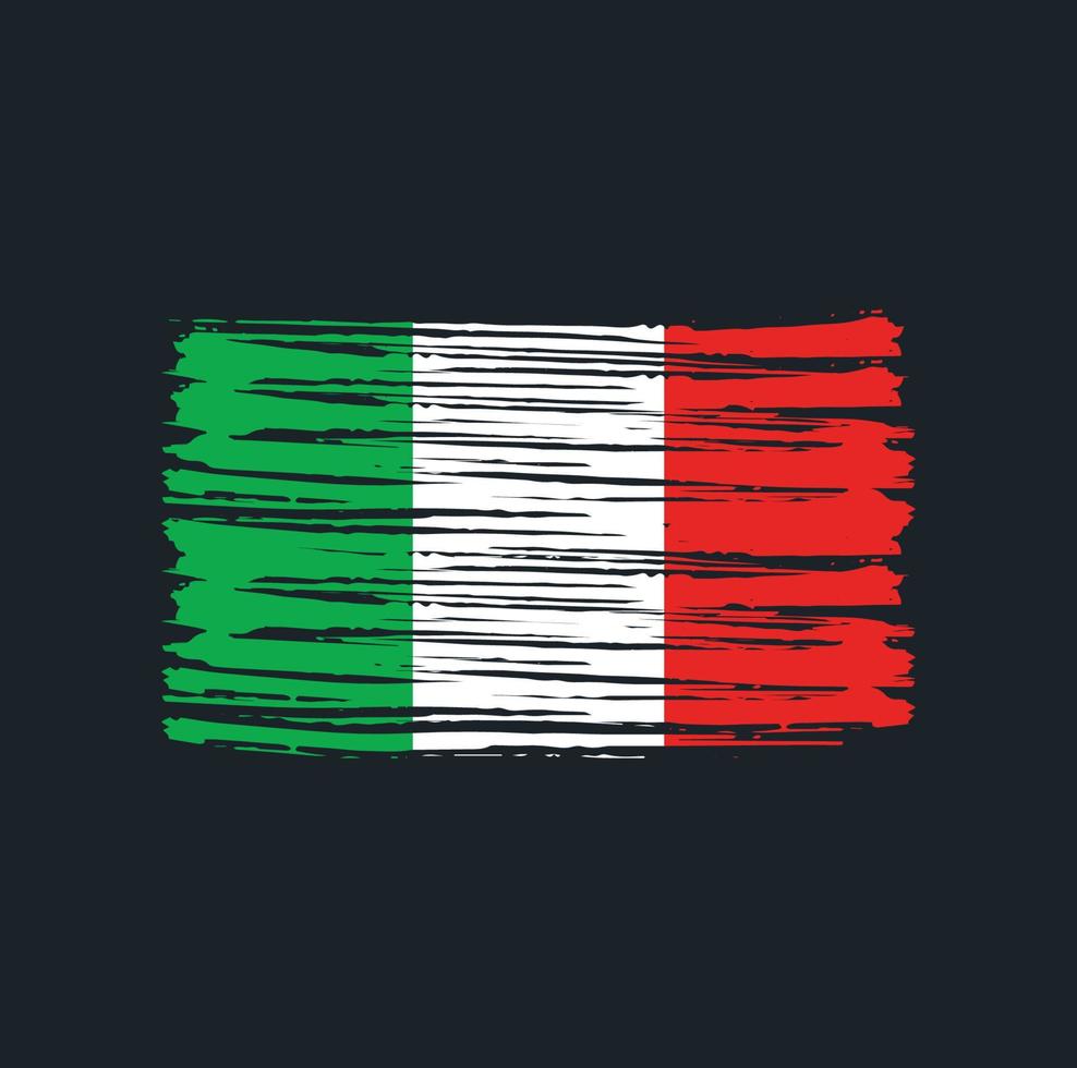 italië vlag penseelstreken. nationale vlag vector